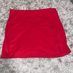 Red mini skirt